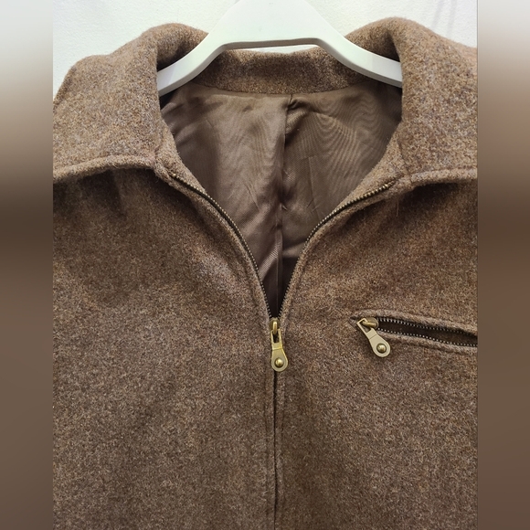 Armi Jeans 100% Wool Zip-Up Jacket - Brown - Size L - Picture 4 of 8